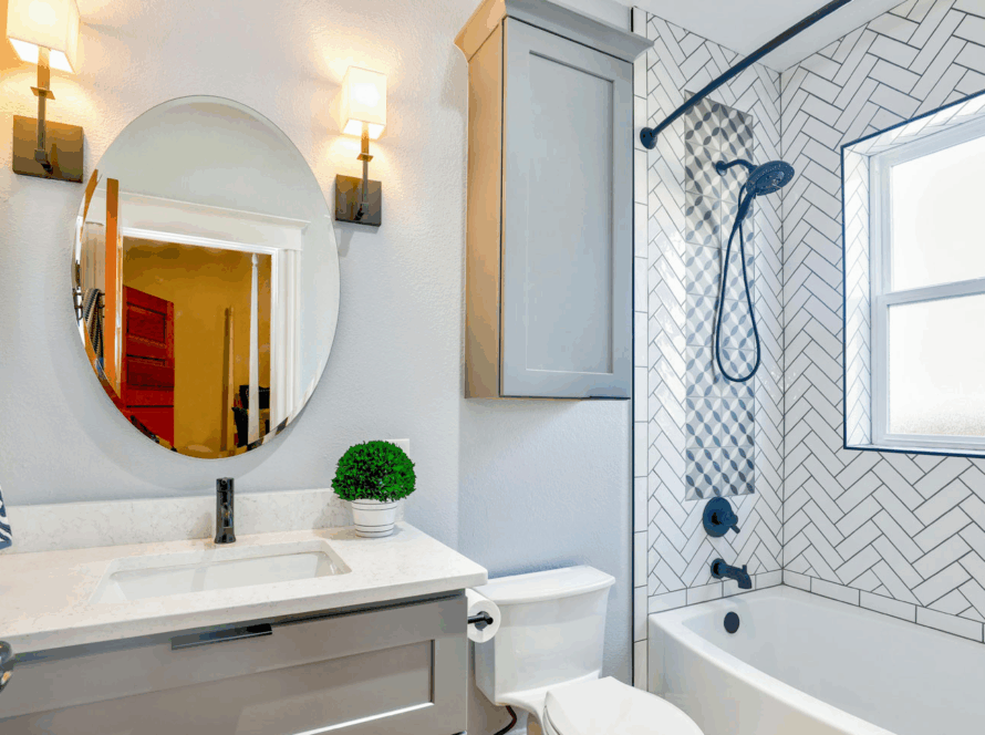 modern bathroom with a vanity